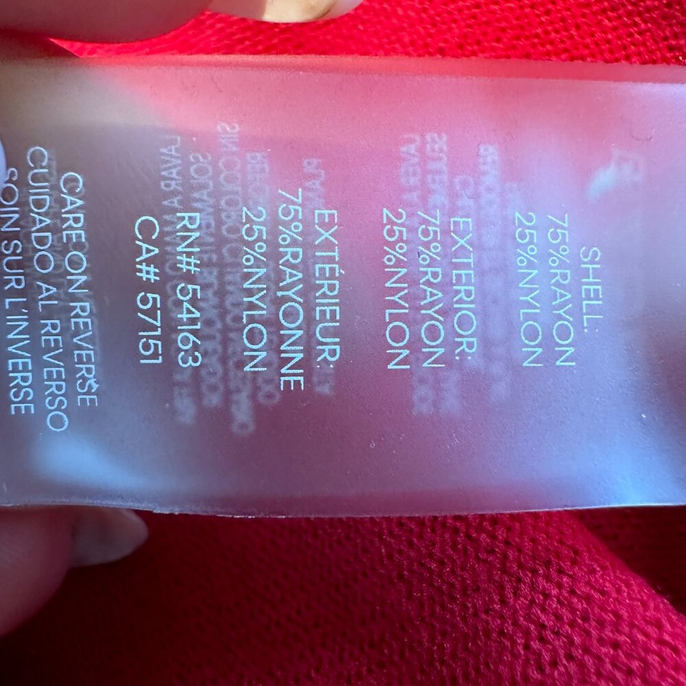 Calvin Klein Sweater Dress Stretchy Knit‎ Fabric Embellished Studded Red W US L - Picture 10 of 12